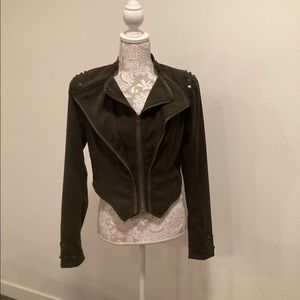 - Olive green studded velvet  jacket